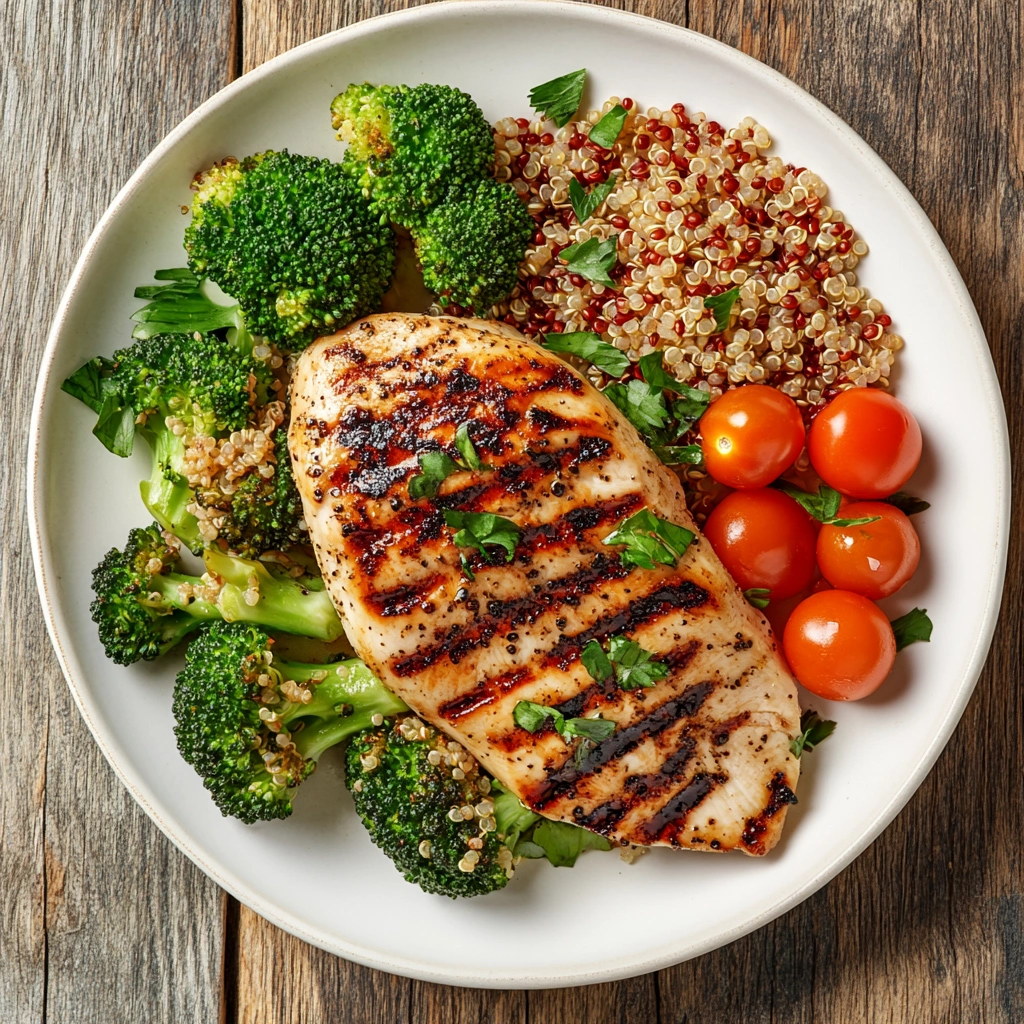 Збалансована тарілка з різними групами продуктів